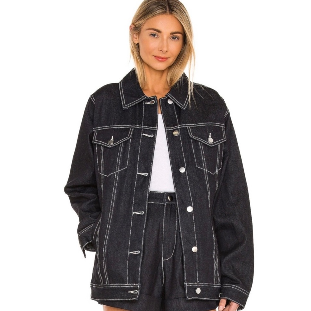 NEW WEWOREWHAT REVOLVE OVERSIZED DENIM JACKET